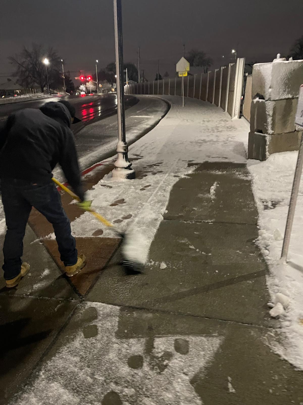 Overnight sidewalk clearing